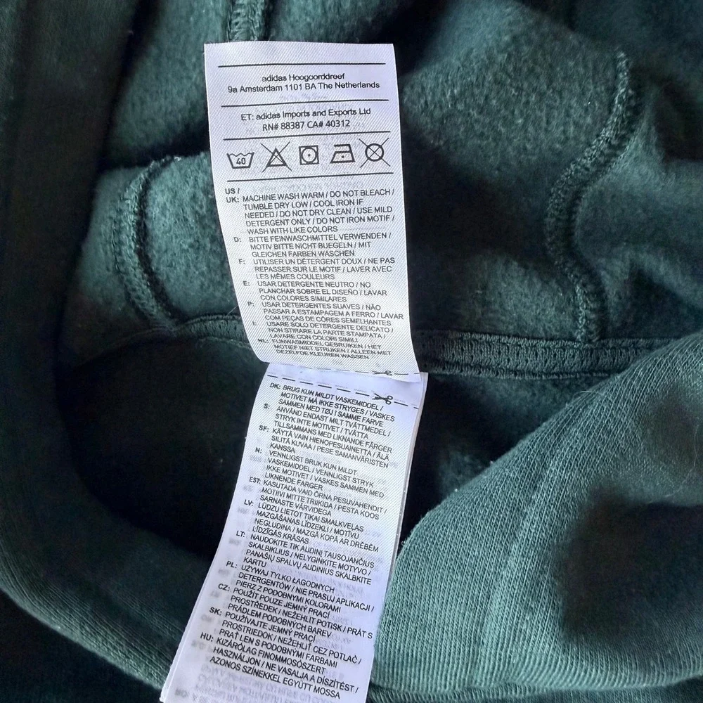 Adidas Mens‎ Zippered Chest Pocket Hoodie Dark Green XL Fleece workout Pullover
